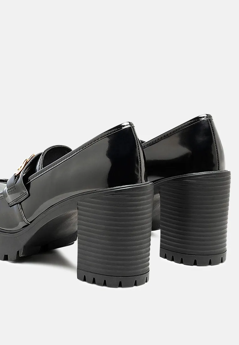 Sachs Block Heeled Chunky Loafers By Ruw