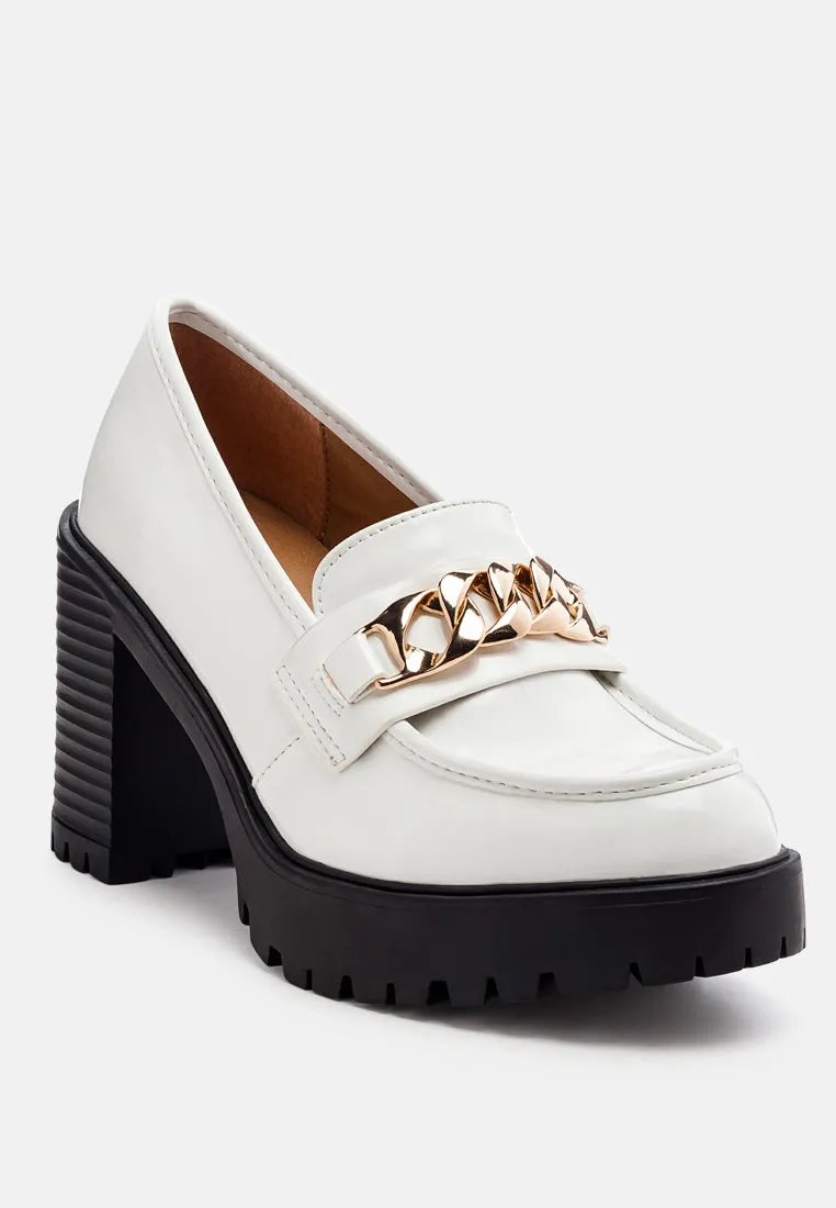 Sachs Block Heeled Chunky Loafers By Ruw
