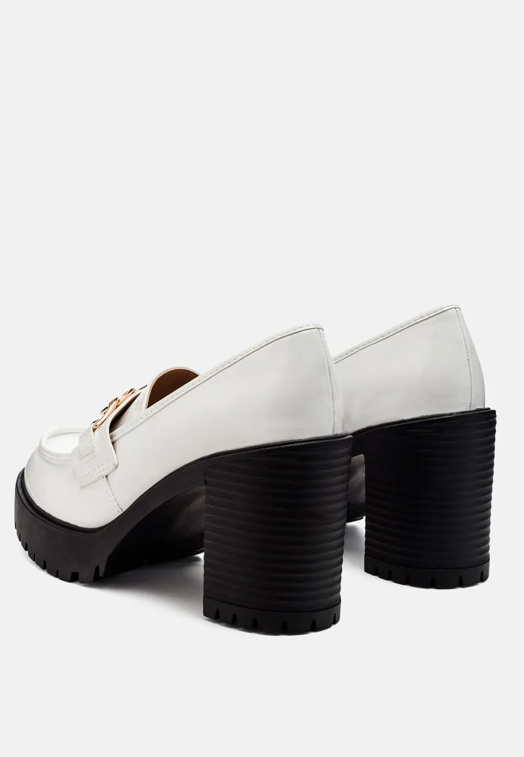 Sachs Block Heeled Chunky Loafers By Ruw
