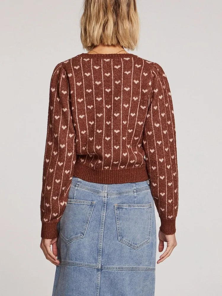 SALTWATER LUXE Elima Heart Stripe Sweater