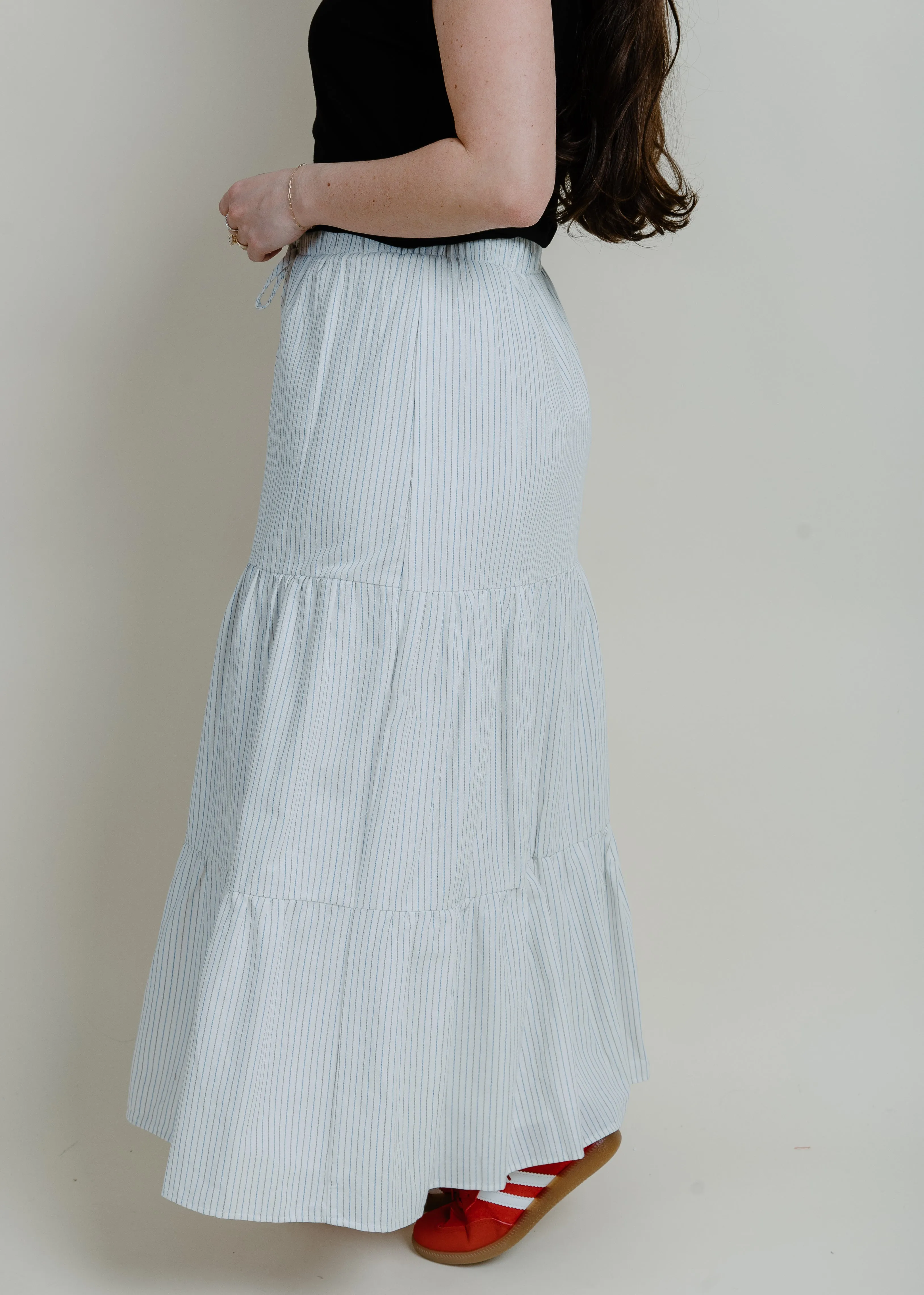 Setting Sun Striped Midi Skirt