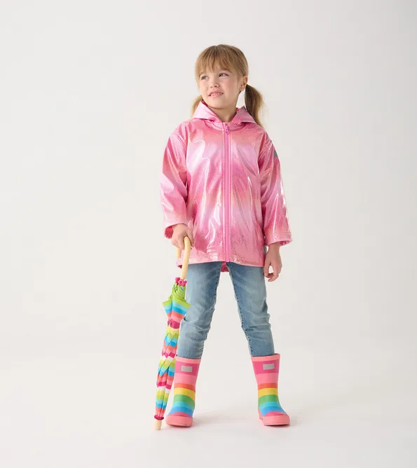 Shimmer Stripe Rain Jacket