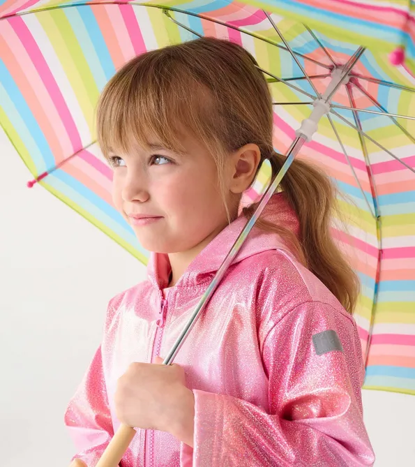 Shimmer Stripe Rain Jacket
