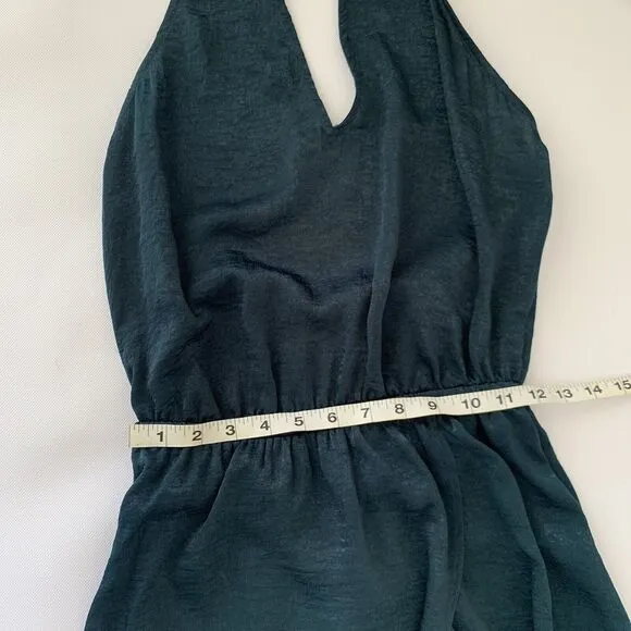 Show Me Your Mumu Karolina Collar Dress M Dark Green Halter High Low Whimsy Boho