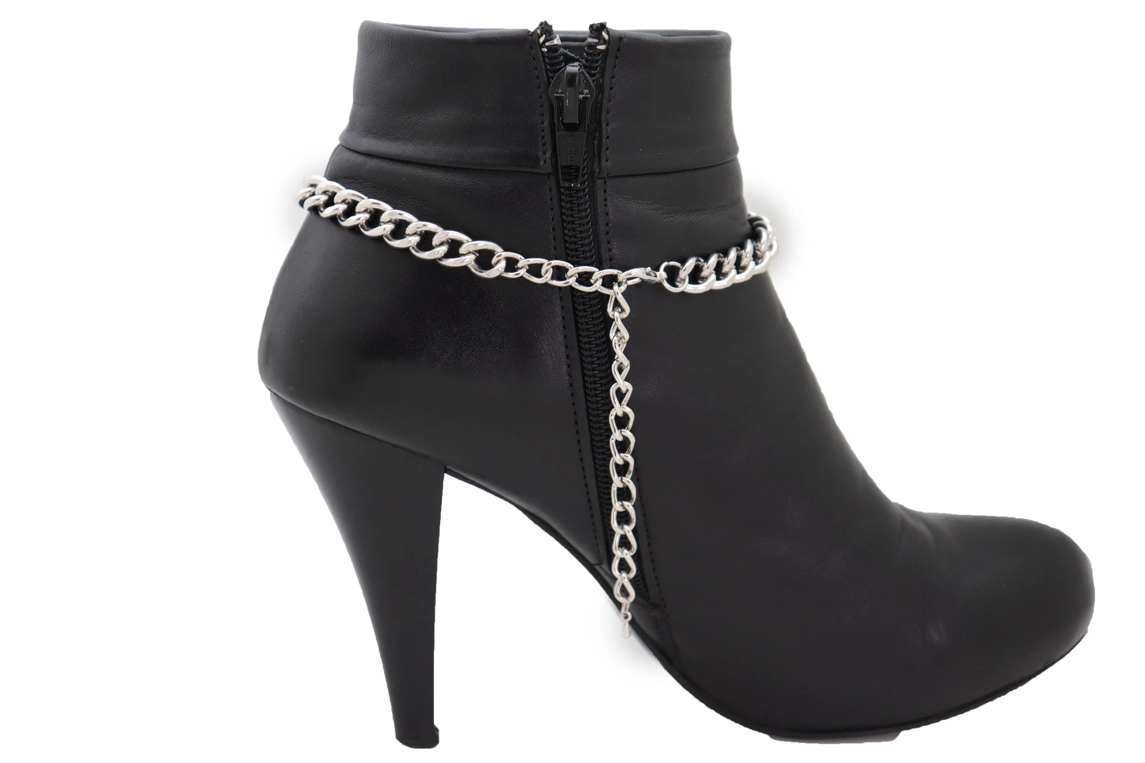 Silver Color Metal Chain Boot Bracelet Shoe DOPE Charm Anklet Word Phrase