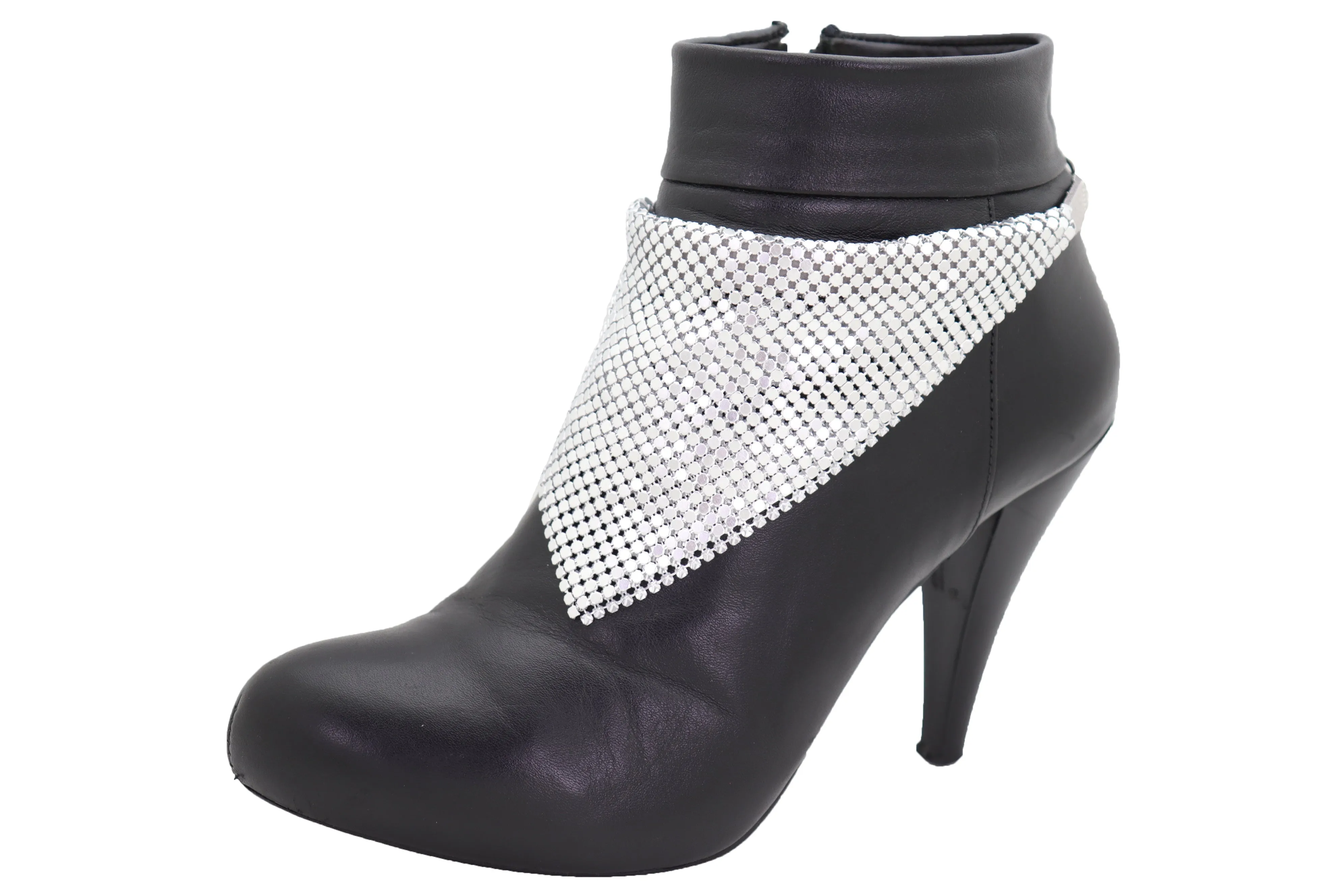 Silver Mesh Metal Boot Chain Bracelet Shoe Charm Triangle Bandanna Anklet