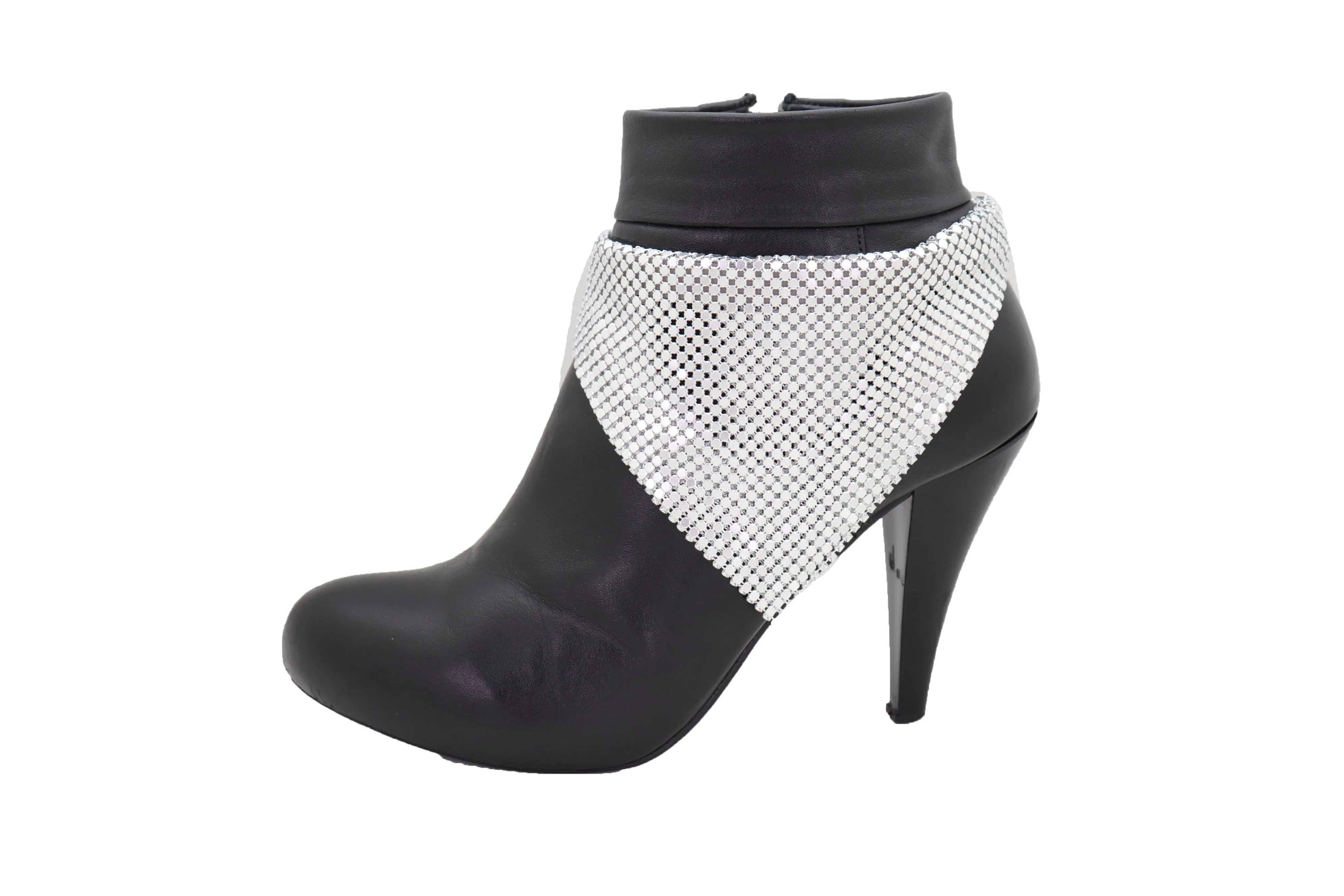 Silver Mesh Metal Boot Chain Bracelet Shoe Charm Triangle Bandanna Anklet