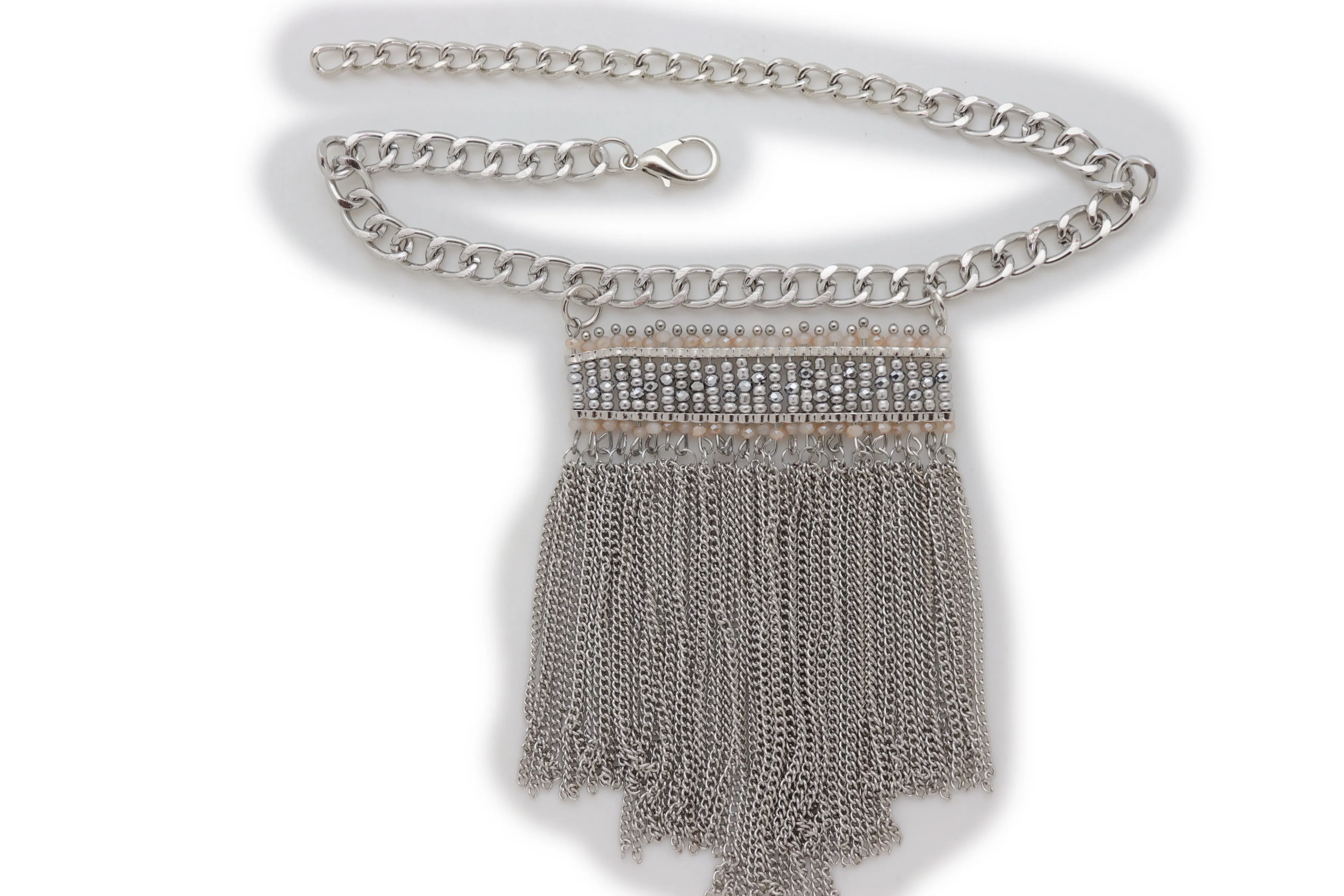 Silver Metal Chain Boot Bracelet Shoe Fringe Tassel Ethnic Tribal Charm