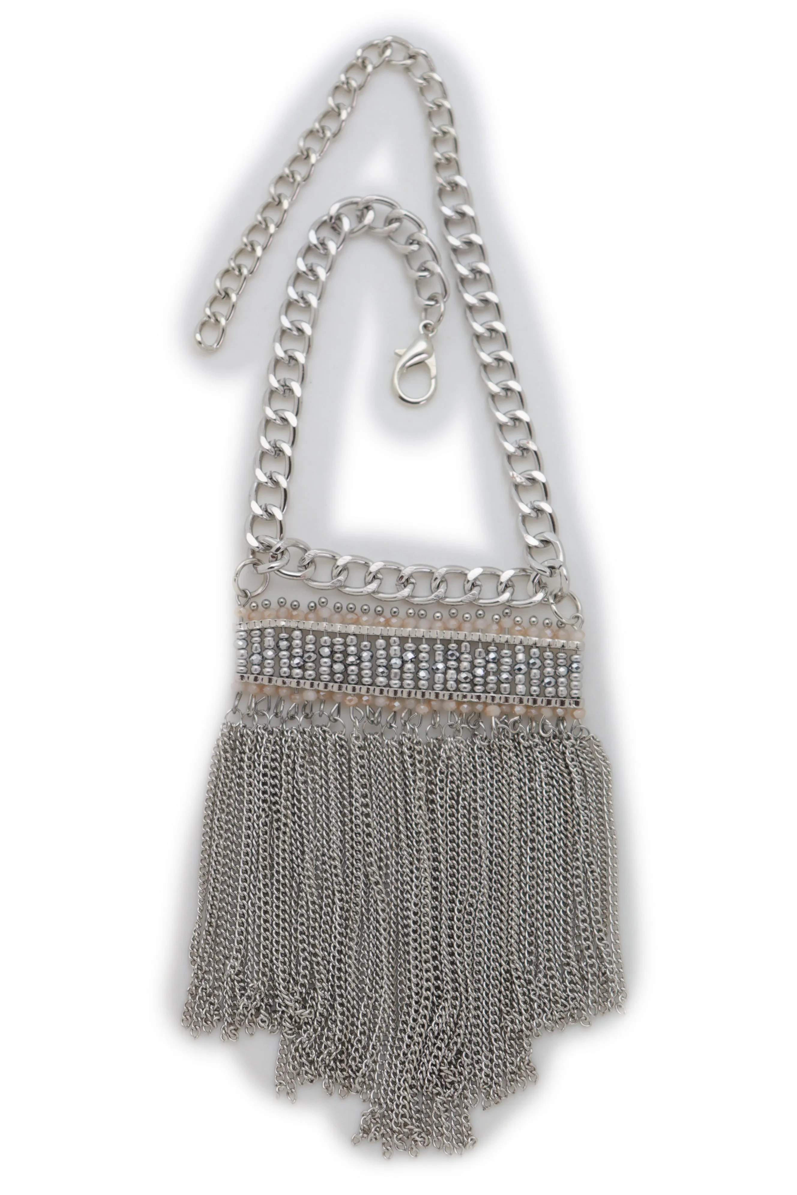 Silver Metal Chain Boot Bracelet Shoe Fringe Tassel Ethnic Tribal Charm