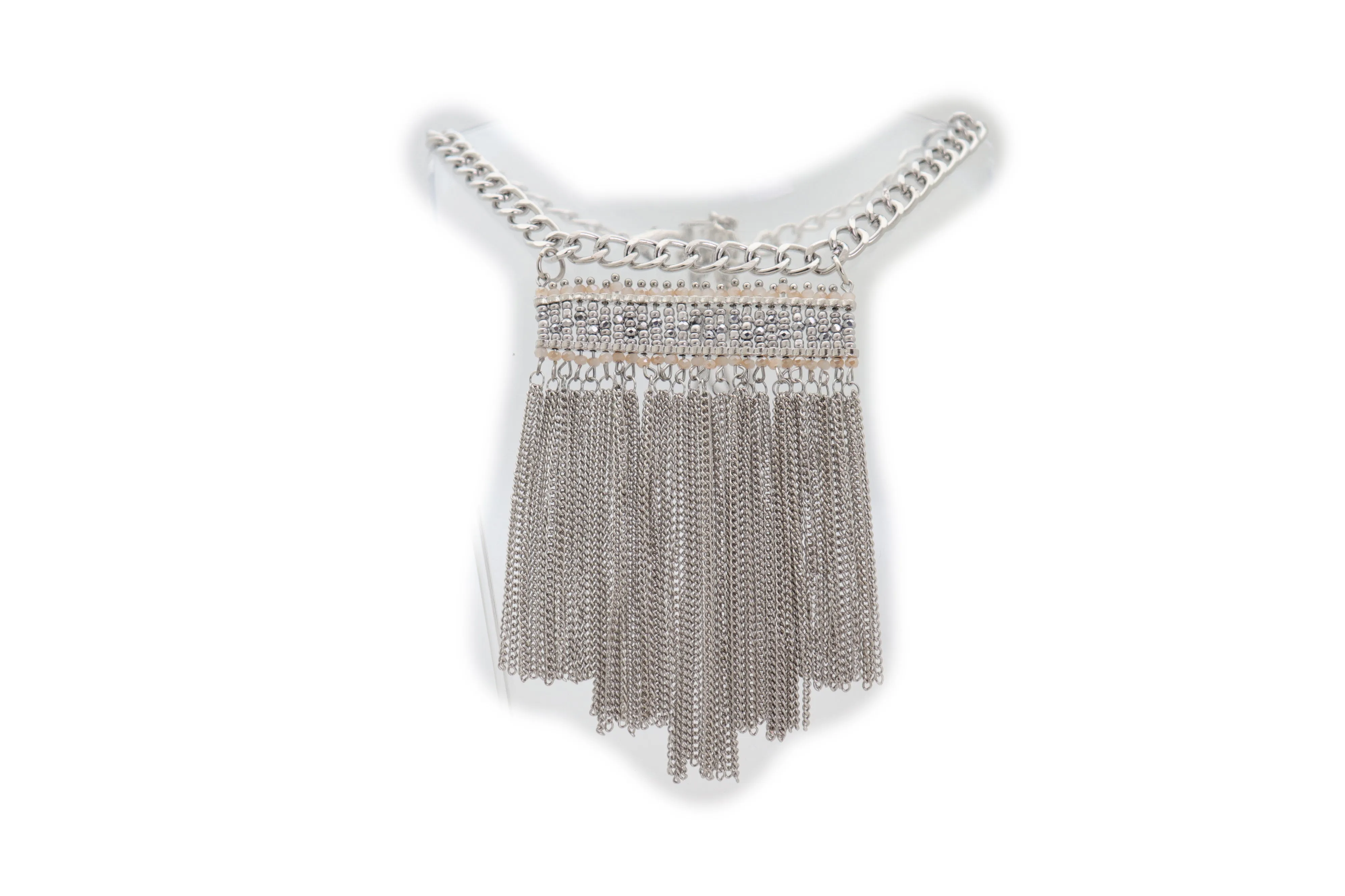Silver Metal Chain Boot Bracelet Shoe Fringe Tassel Ethnic Tribal Charm