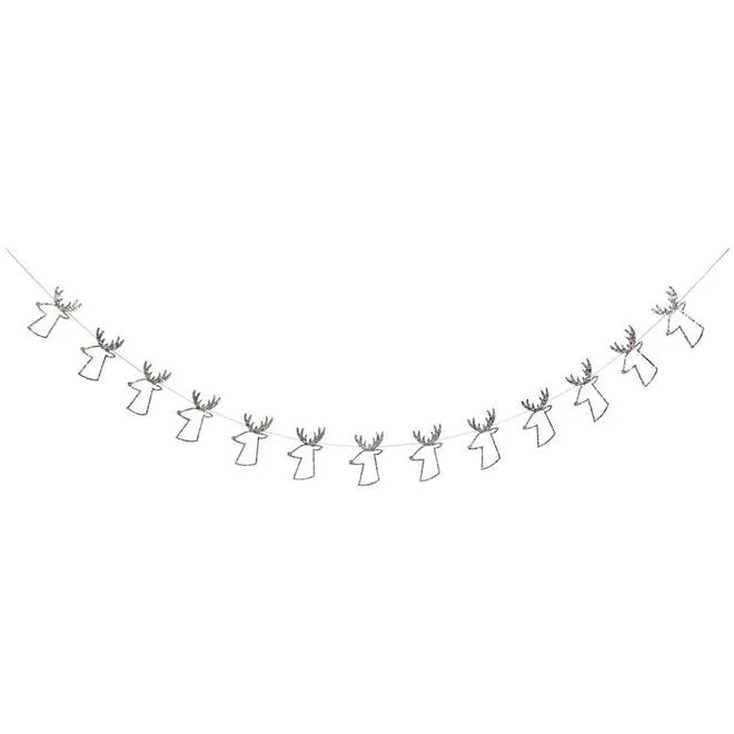 Silver Reindeer Mini Garland