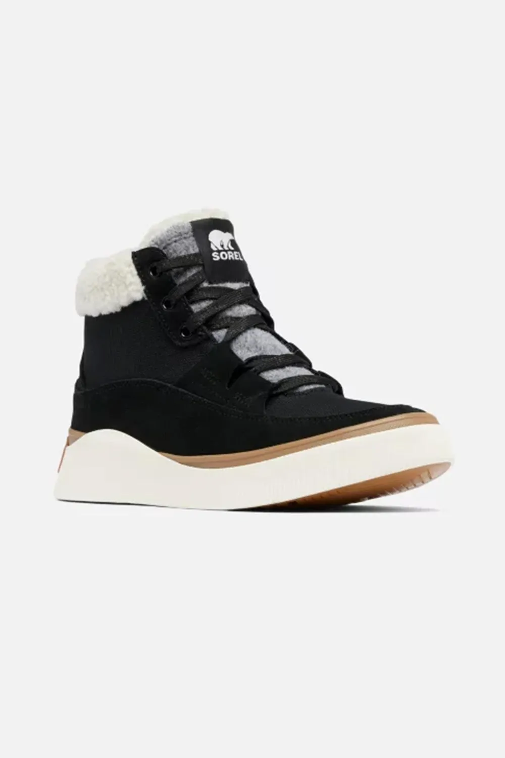 Sorel Out N About IV Mid Sneakers for Women in Black Sea Salt | 2088201-010