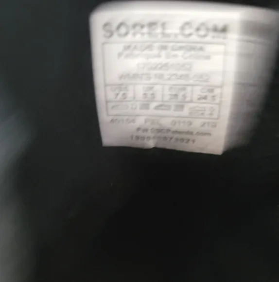 Sorel Slimpack II Lace Boot Waterproof Leather Quarry Black Gray Equin Women 7.5