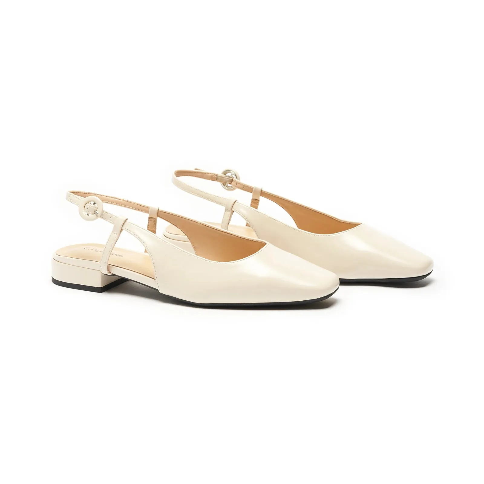 Square Toe Block Heel Slingback Sandals (Alyssa F)