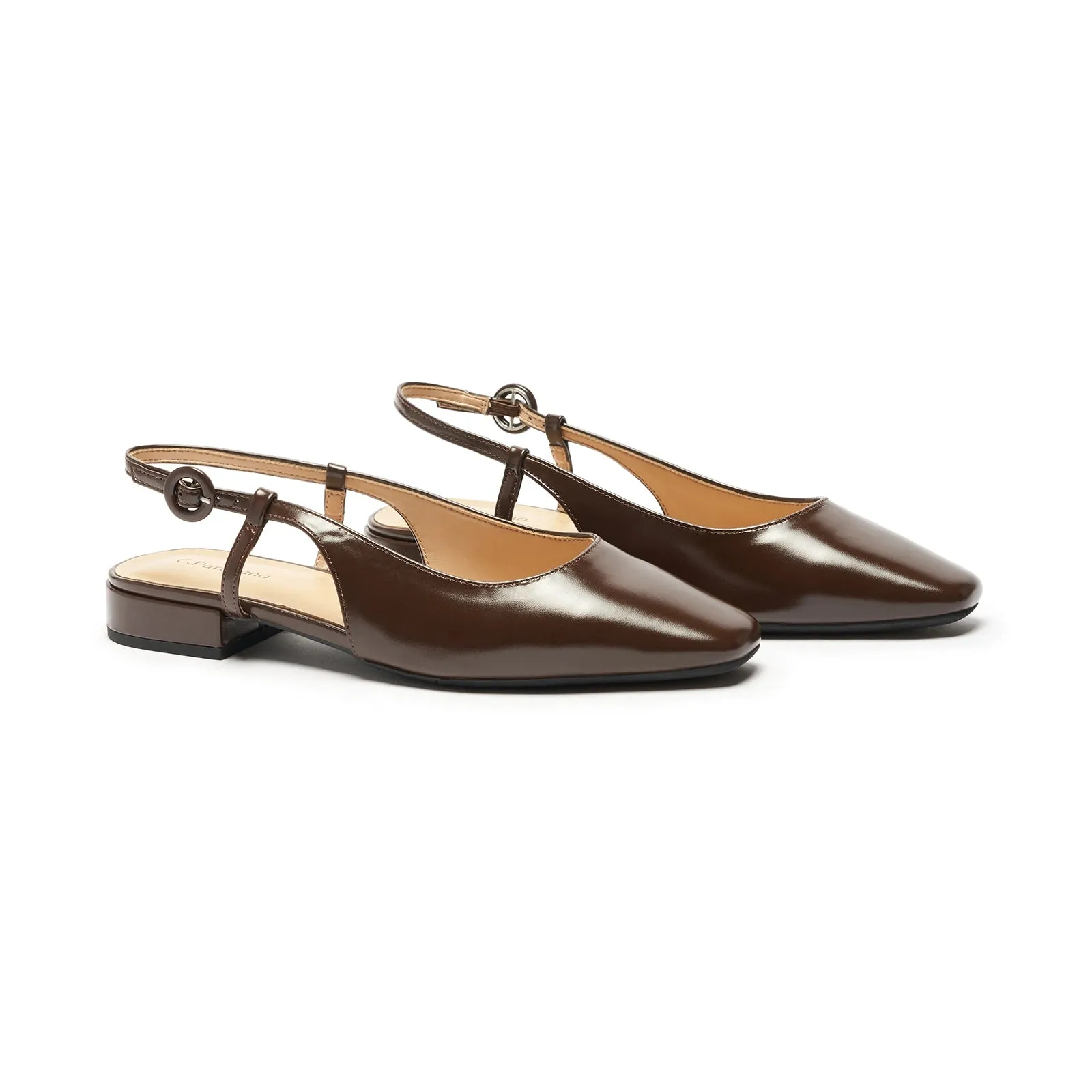 Square Toe Block Heel Slingback Sandals (Alyssa F)