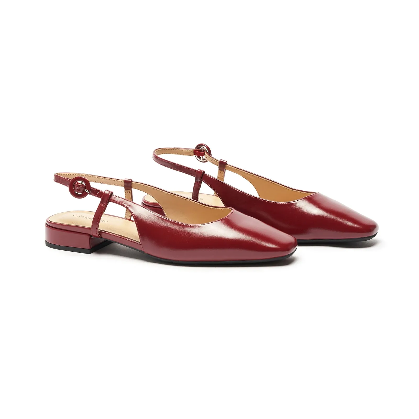 Square Toe Block Heel Slingback Sandals (Alyssa F)