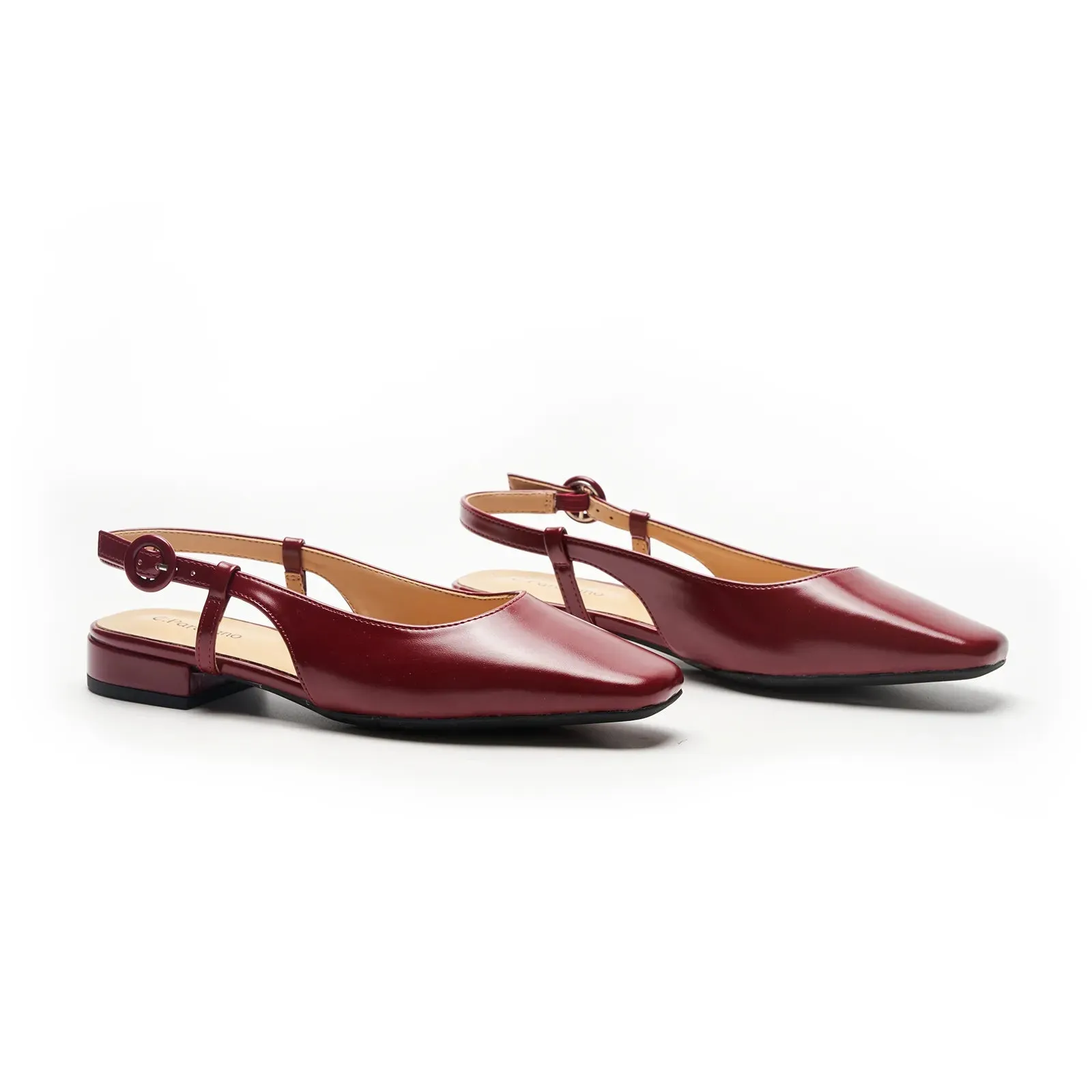 Square Toe Block Heel Slingback Sandals (Alyssa F)
