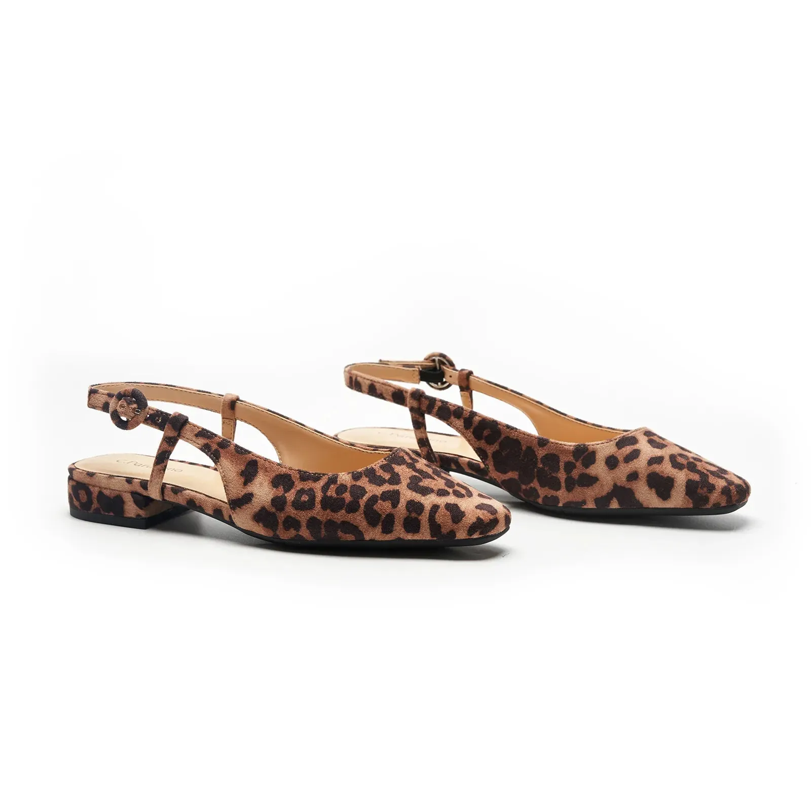 Square Toe Block Heel Slingback Sandals (Alyssa F)