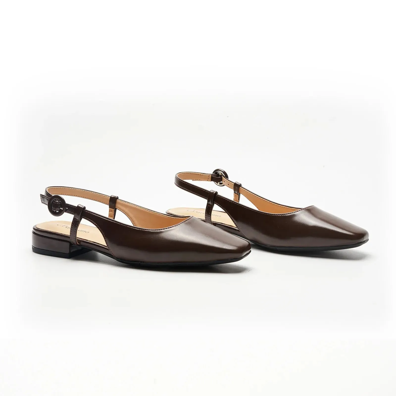 Square Toe Block Heel Slingback Sandals (Alyssa F)