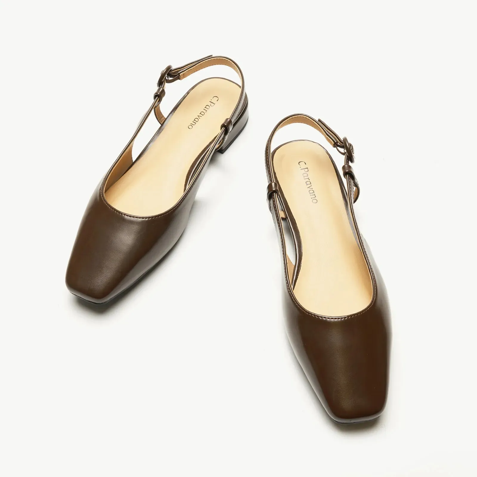 Square Toe Block Heel Slingback Sandals (Alyssa F)
