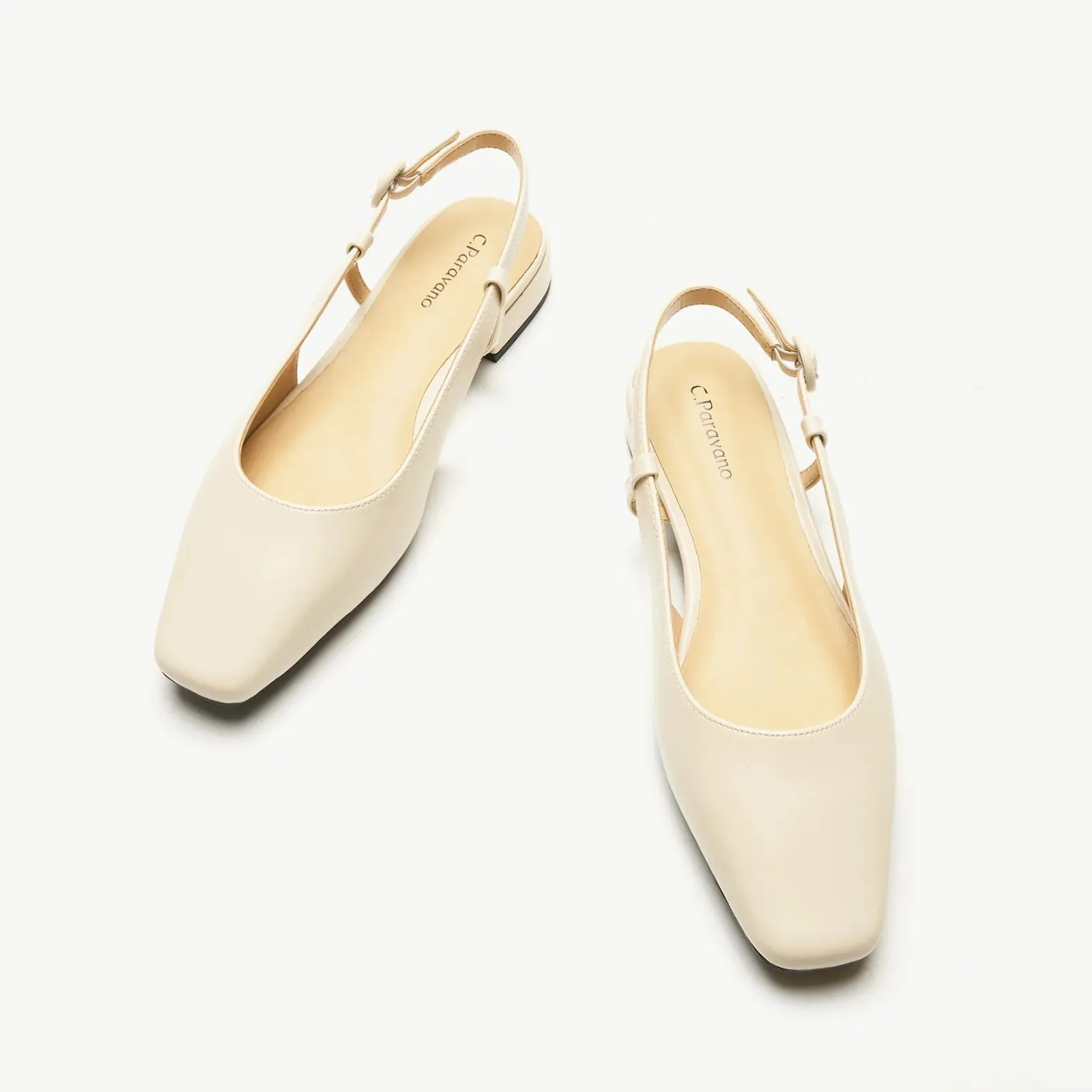 Square Toe Block Heel Slingback Sandals (Alyssa F)