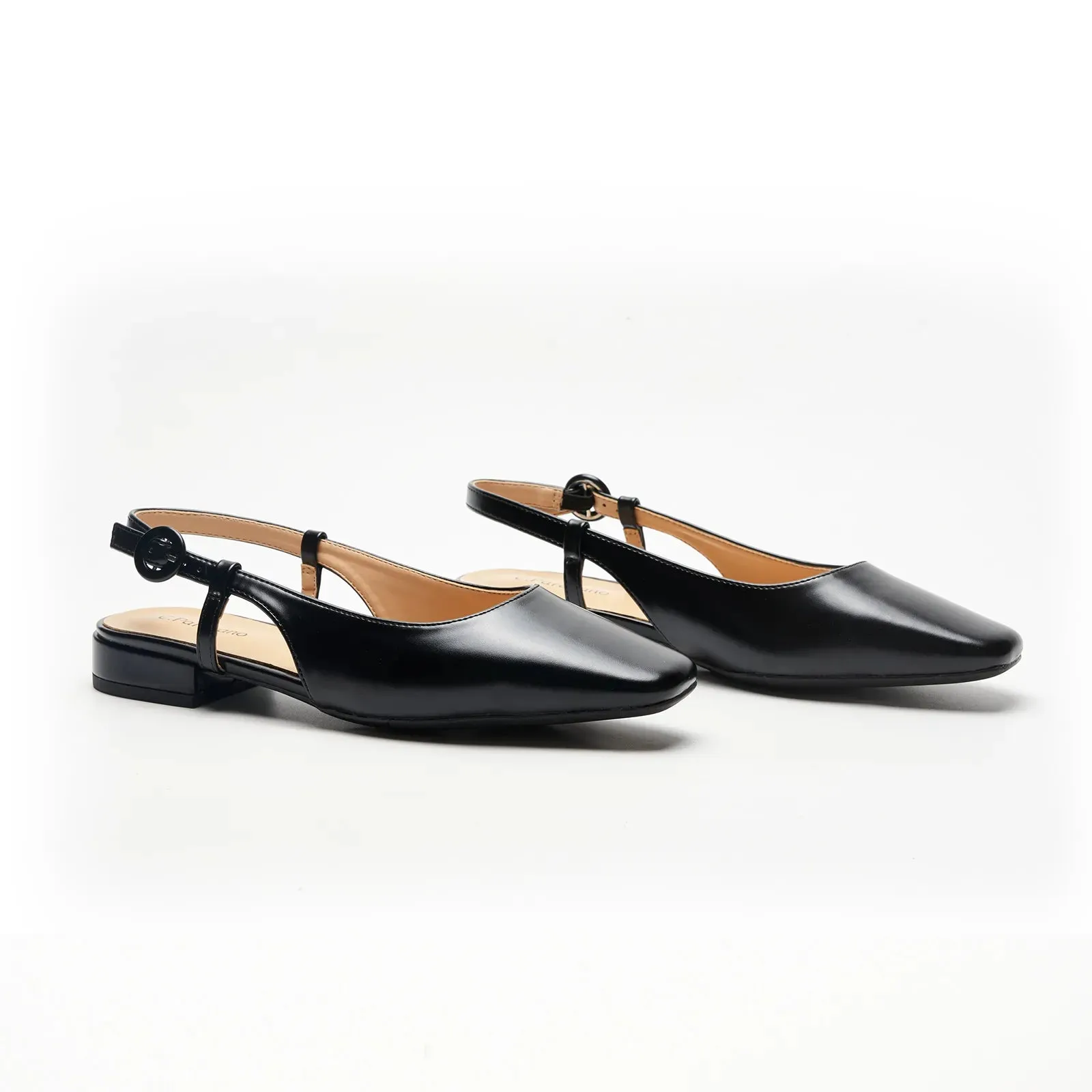 Square Toe Block Heel Slingback Sandals (Alyssa F)
