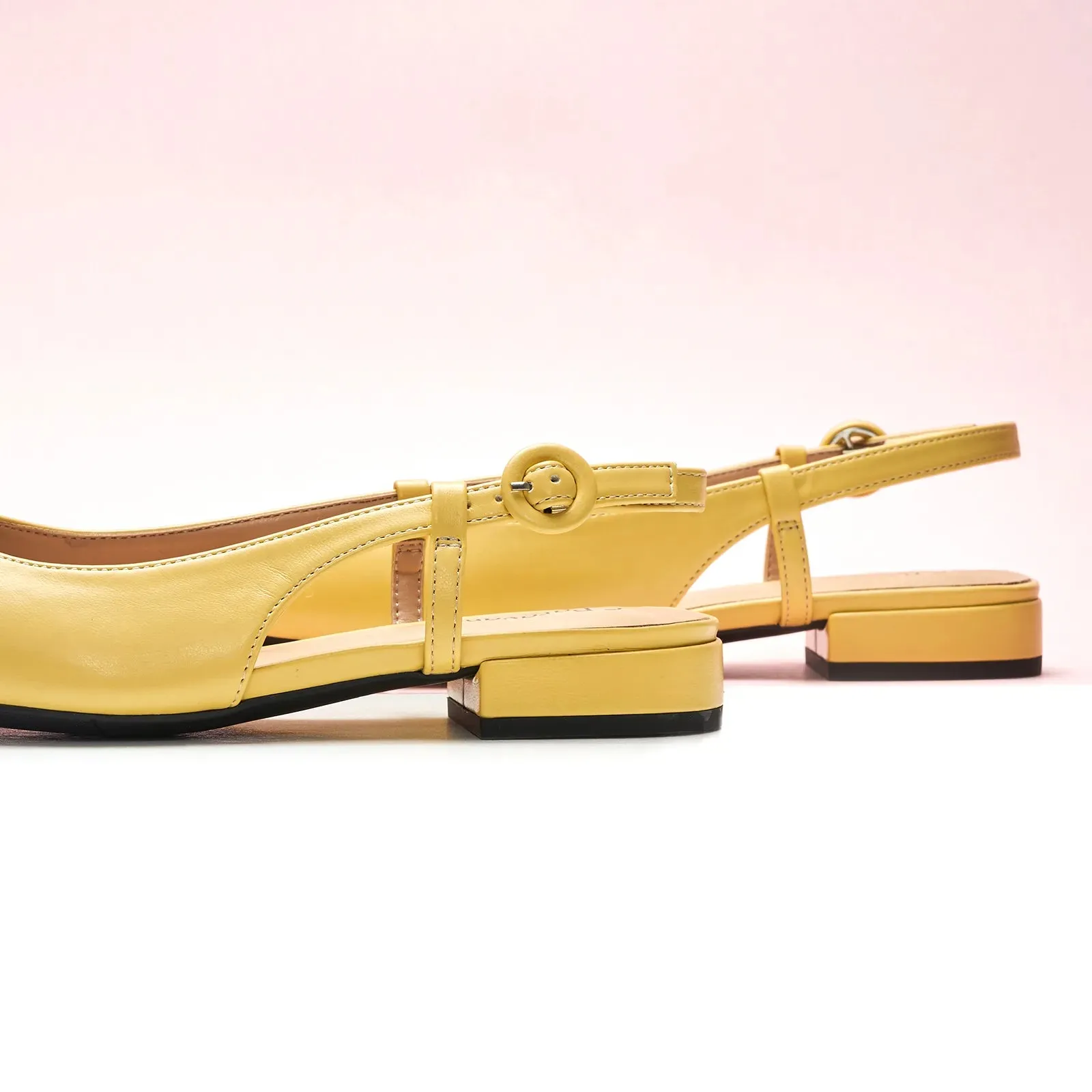 Square Toe Block Heel Slingback Sandals (Alyssa F)