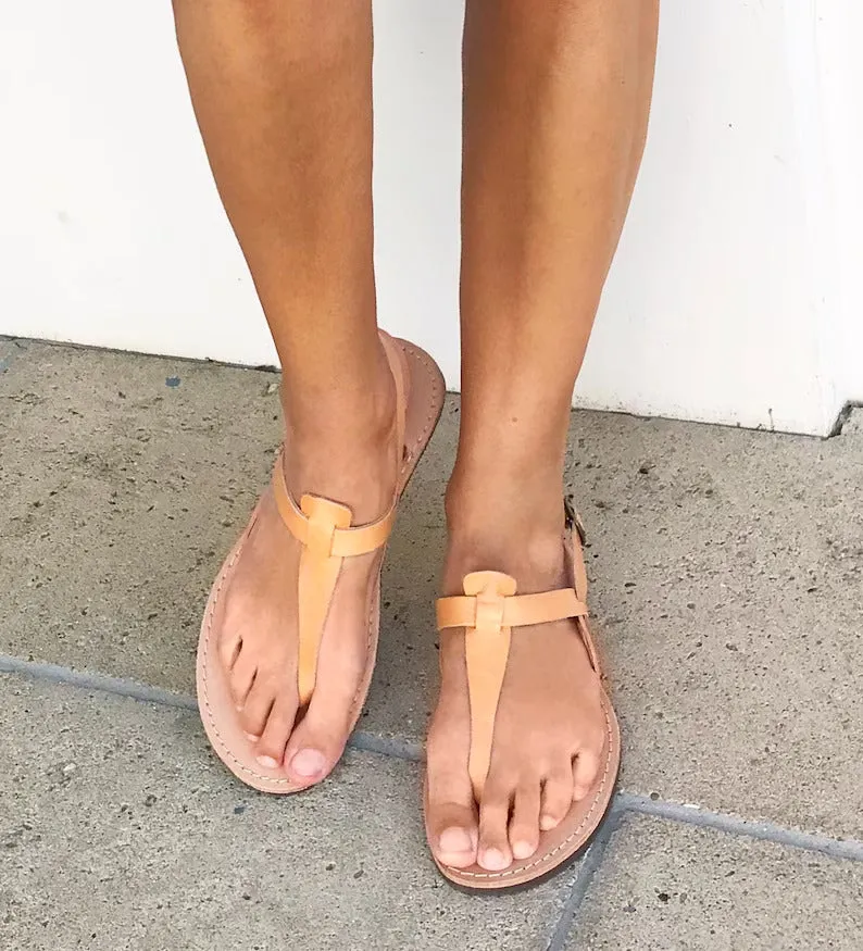 T-strap Greek Leather Sandals