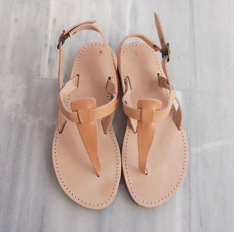 T-strap Greek Leather Sandals