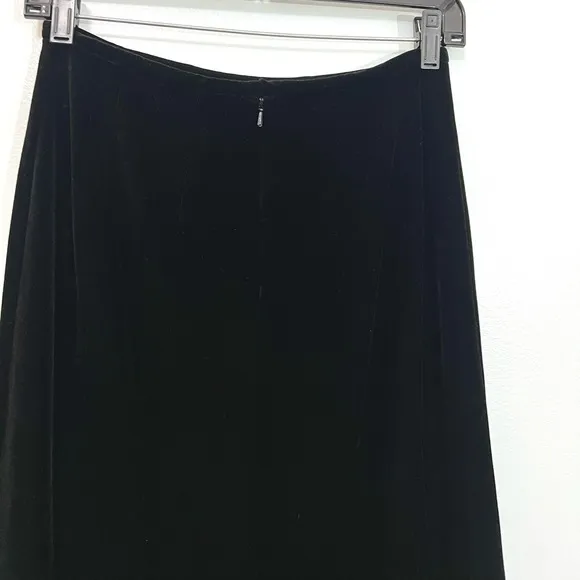 Tadashi Shoji Vintage Black Velvet Ruffle Layered Maxi Midi Skirt Long Classy XS