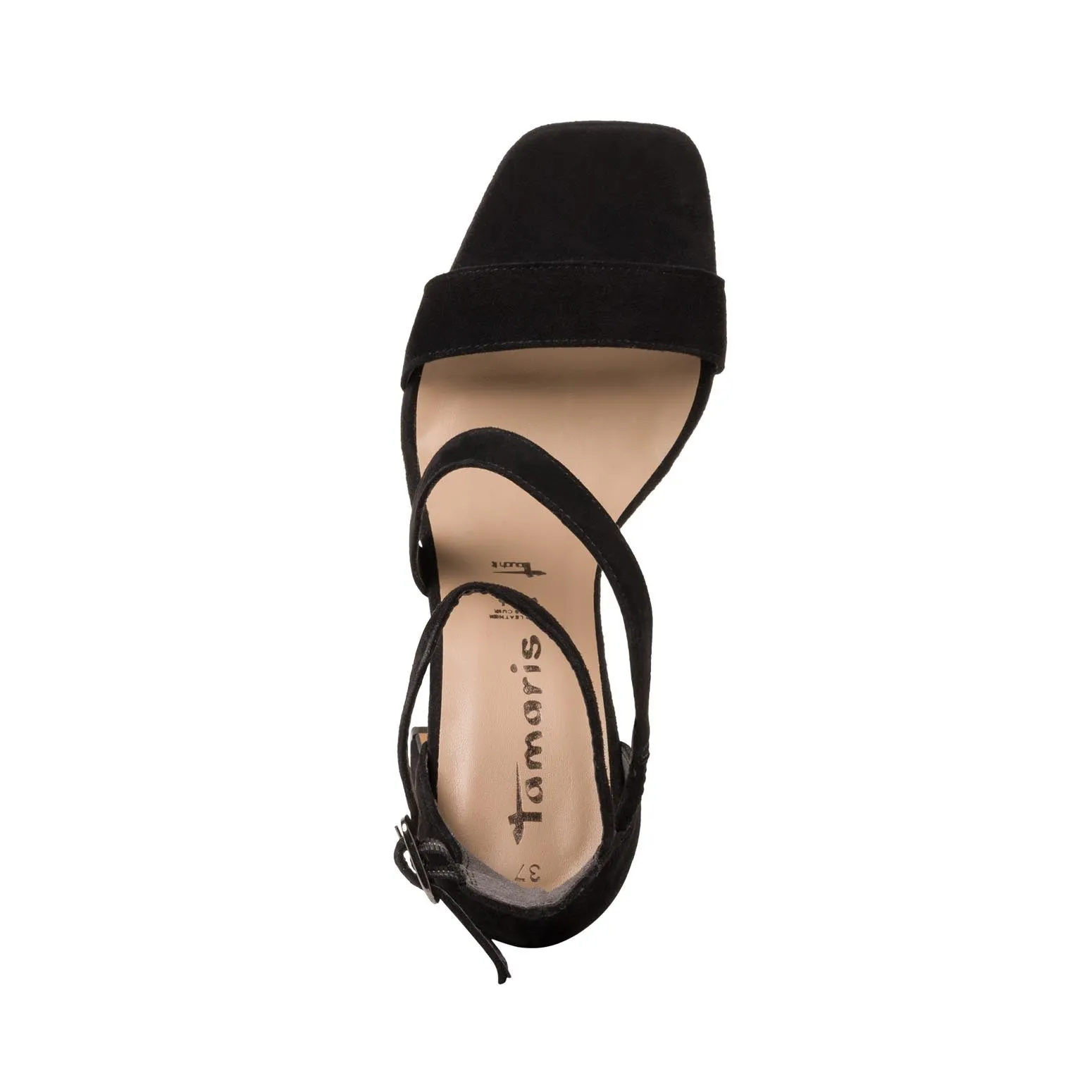 Tamaris Strappy Suede Sandal Black