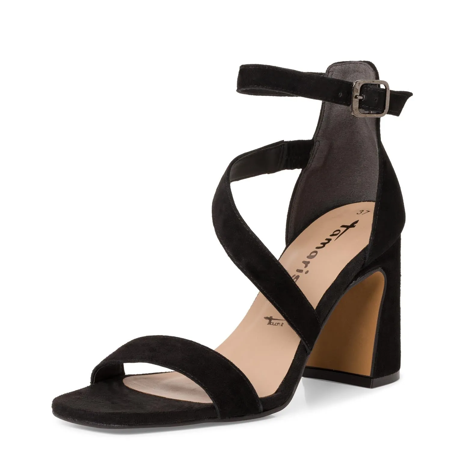 Tamaris Strappy Suede Sandal Black