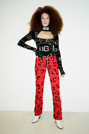 The Fire Leopard Pants Red