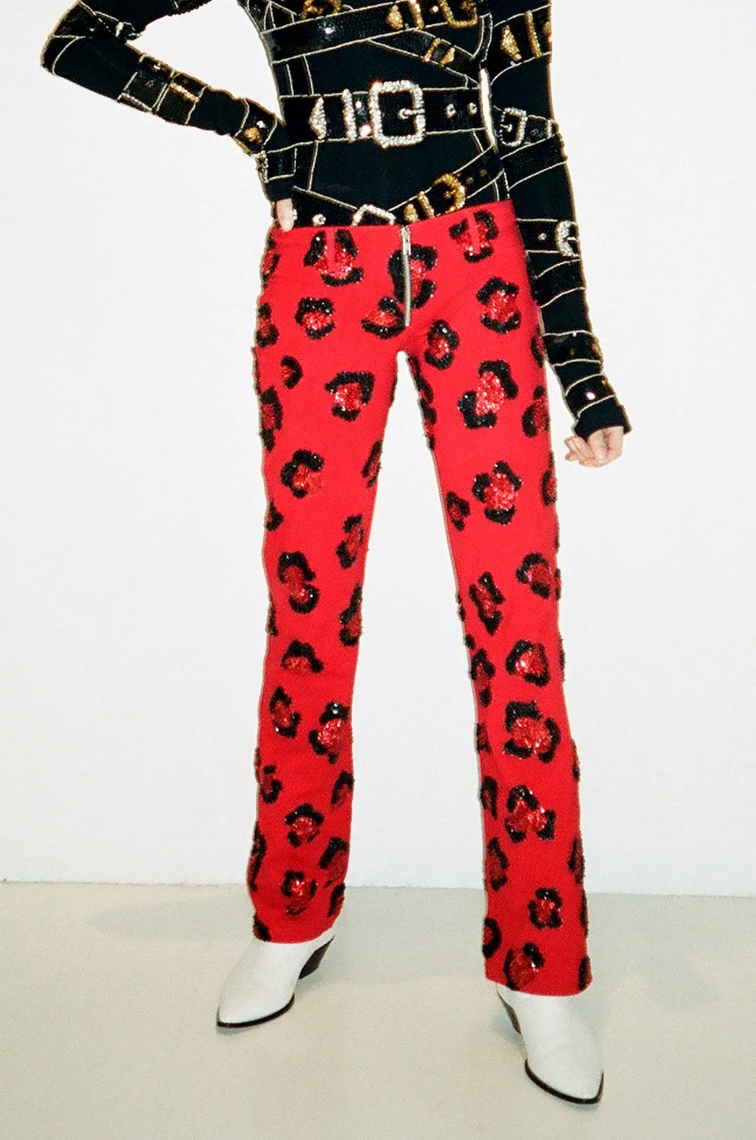 The Fire Leopard Pants Red