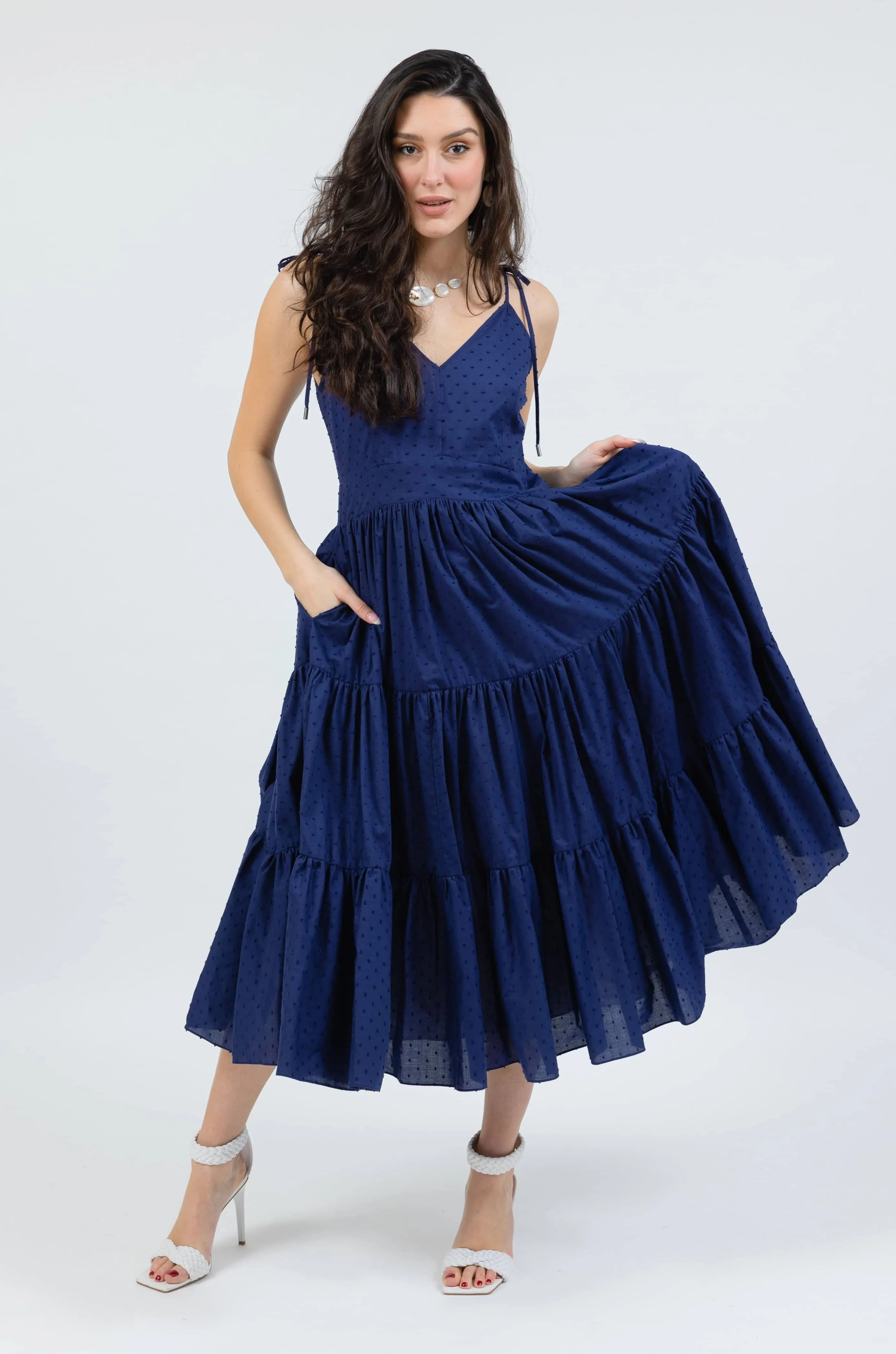 The Santorini Maxi Dress - Navy