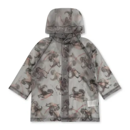 Transparent Dino Dance Rain Jacket with Hood