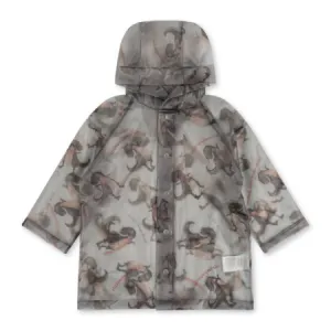 Transparent Dino Dance Rain Jacket with Hood