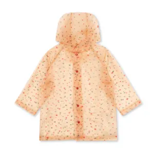 Transparent Mini Hearts Rain Jacket with Hood