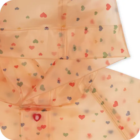 Transparent Mini Hearts Rain Jacket with Hood
