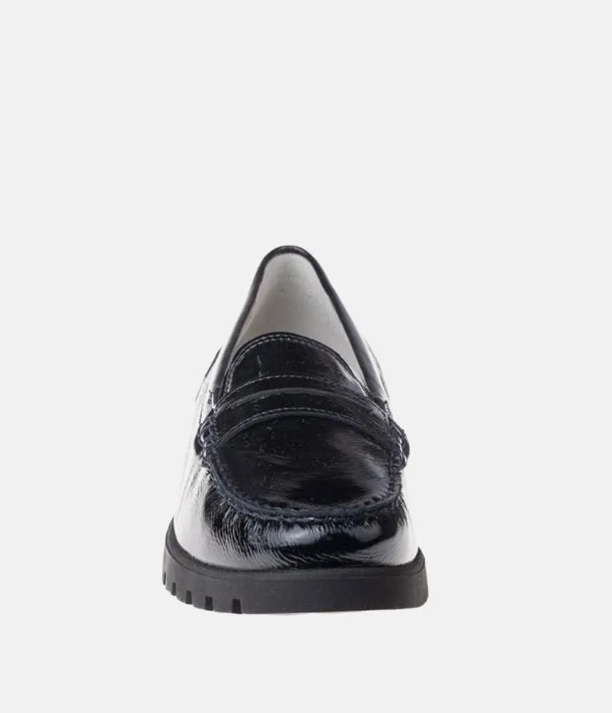 Trendy Black Patent Wide Fitting Loafers
