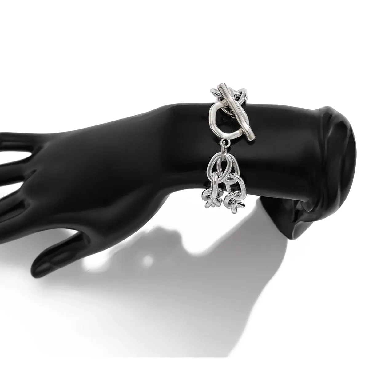 Trendy Layered Toggle Clasp Chunky Cable Chain Bracelet