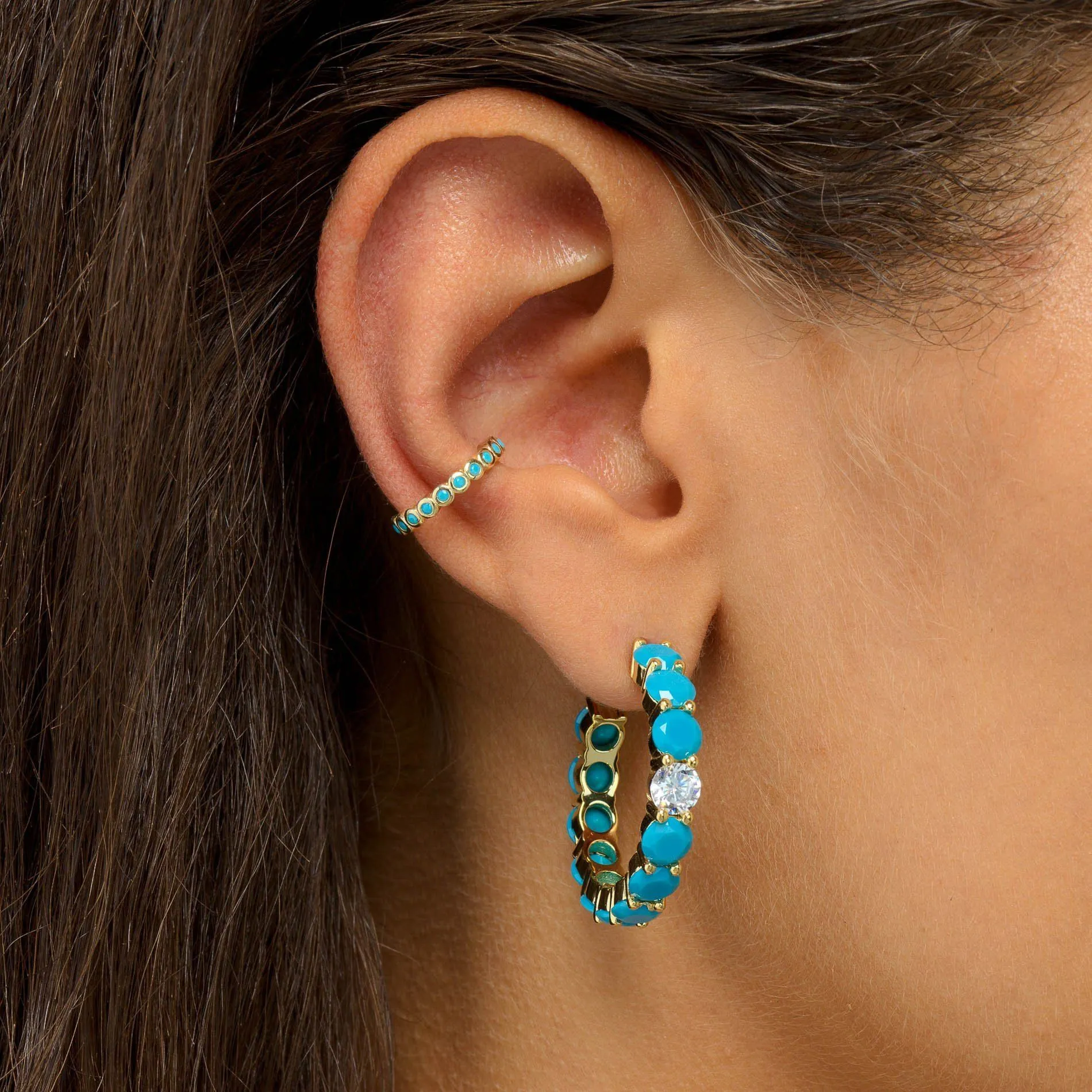 Turquoise Hoop Earring