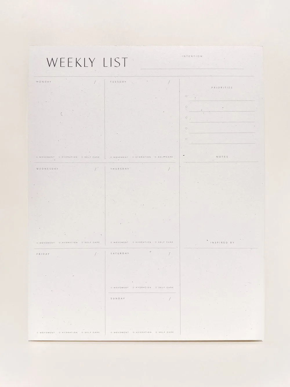Weekly List Pad