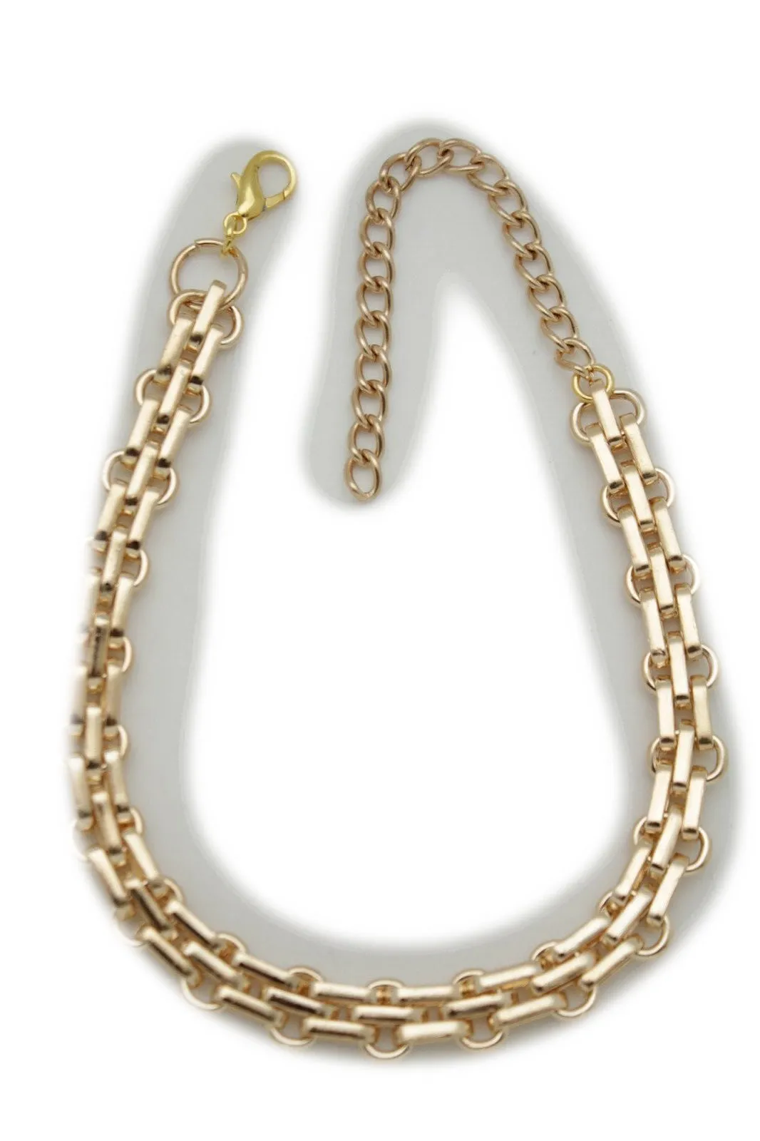 Women Boot Gold Metal Chain Links Bracelet Shoe Anklet Bling Classic Look Charm