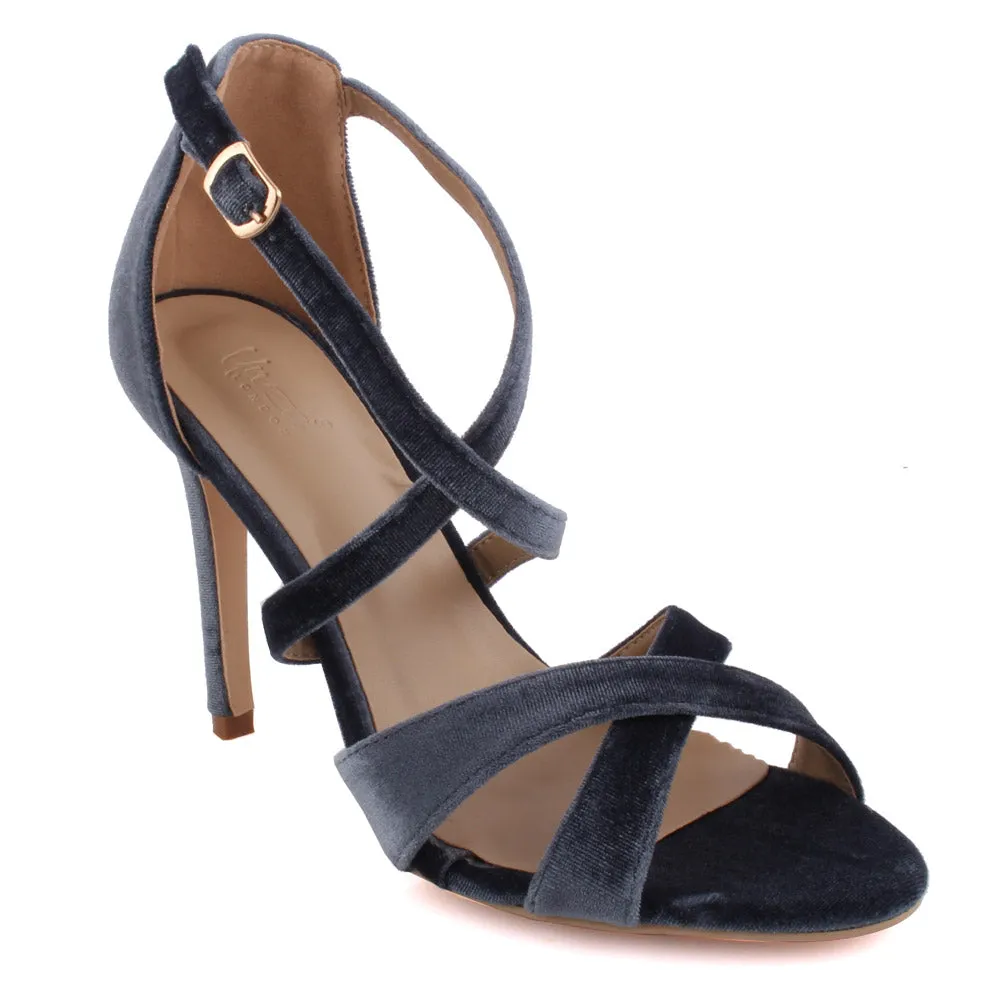 Women ‘Licorice’ Suede Strappy Heel Sandals