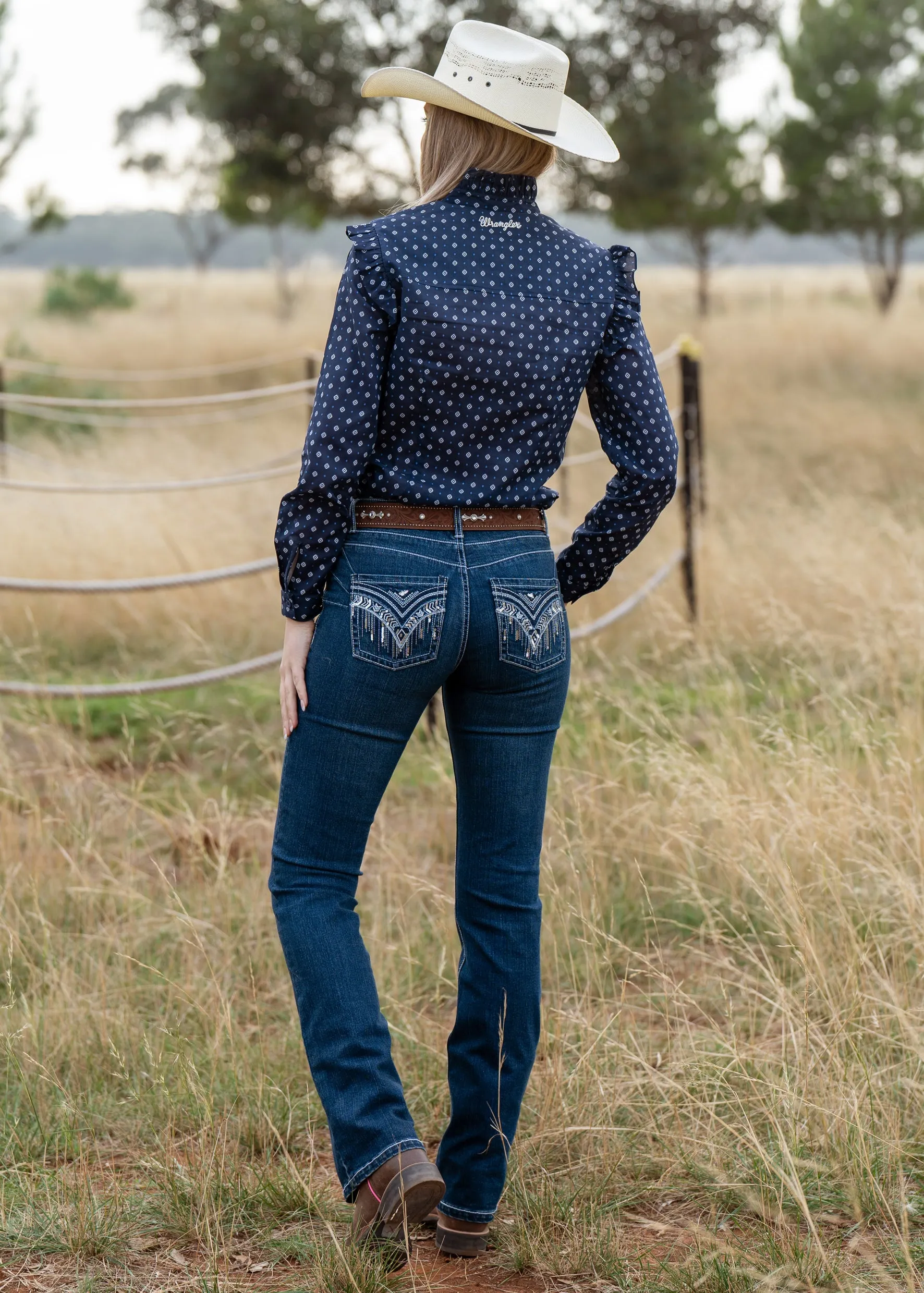 Wrangler Windsong Ladies Q Baby Booty Up Marine Blue